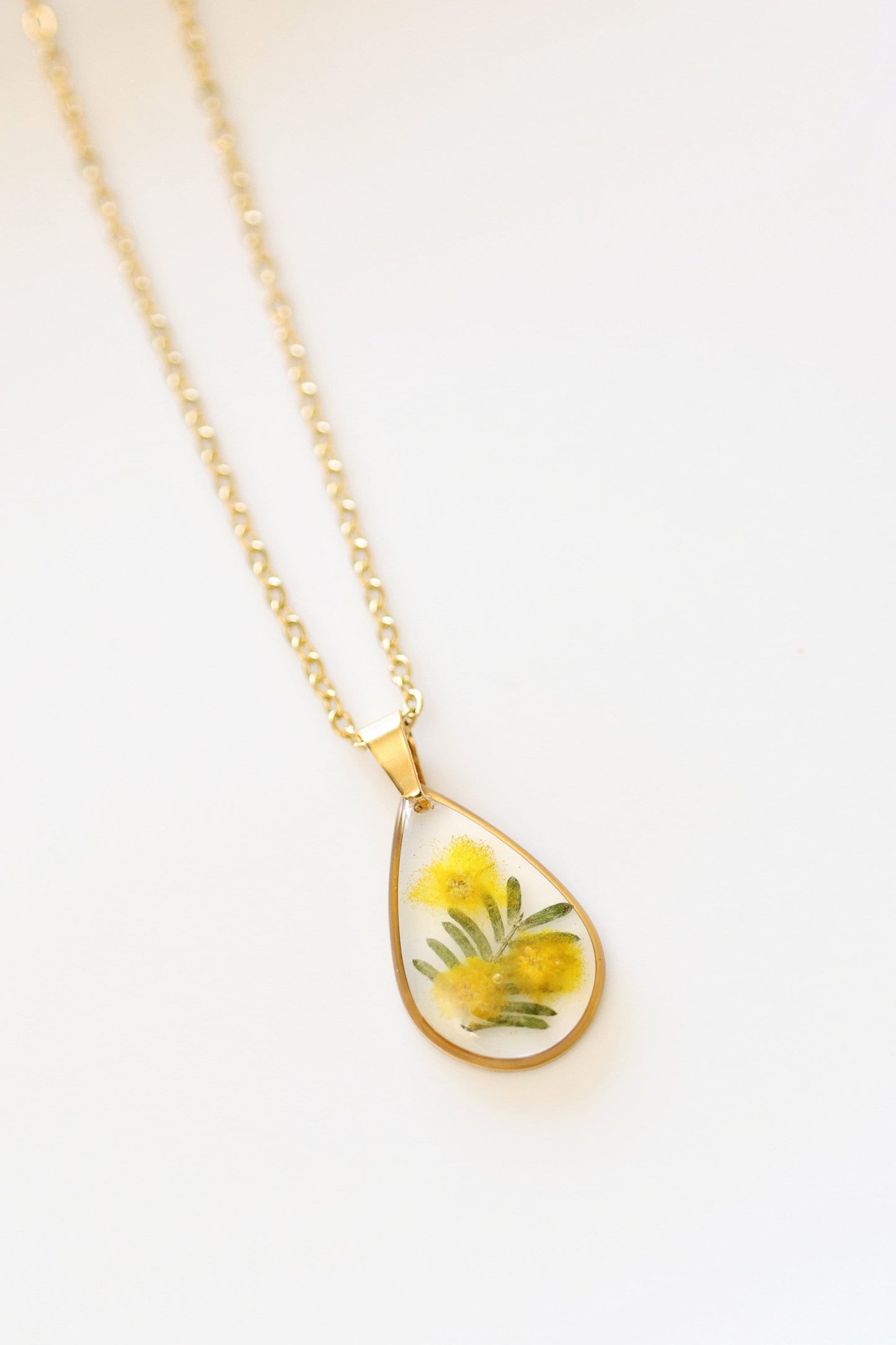 Dried Golden Wattle earrings / Necklace